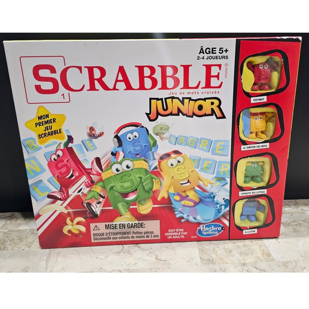 Scrabble Junior Board Game Ages 5+ 2-4 Players French Version Learning Fun